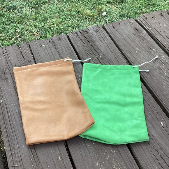 Select Club Whisky drawstring bags lot of 2 – tan‎ & green Apple, 12”x8” - Picture 3 of 3